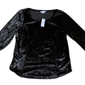 Elegant Black Velvet Women's Top